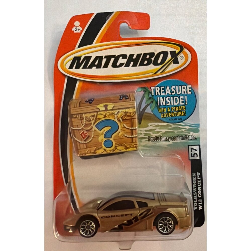 Matchbox Volkswagen W12 Concept Gold Die-Cast Car 57 Treasure Inside In Original